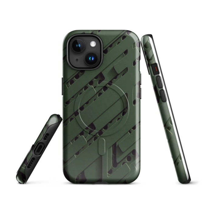 Ink2be Prémium MagSafe® iPhone® tok - Katonai Geometriai és taktikai urban camo kiadás