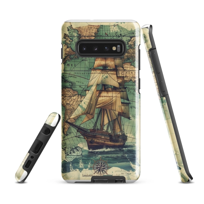 Ink2be Prémium Samsung® telefontok - Vitorlás hajó vintage térkép kiadás