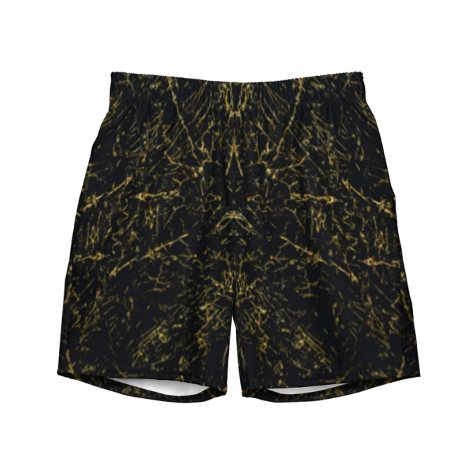 Férfi Prémium Úszónadrág - Fekete-Arany Luxury Pattern
