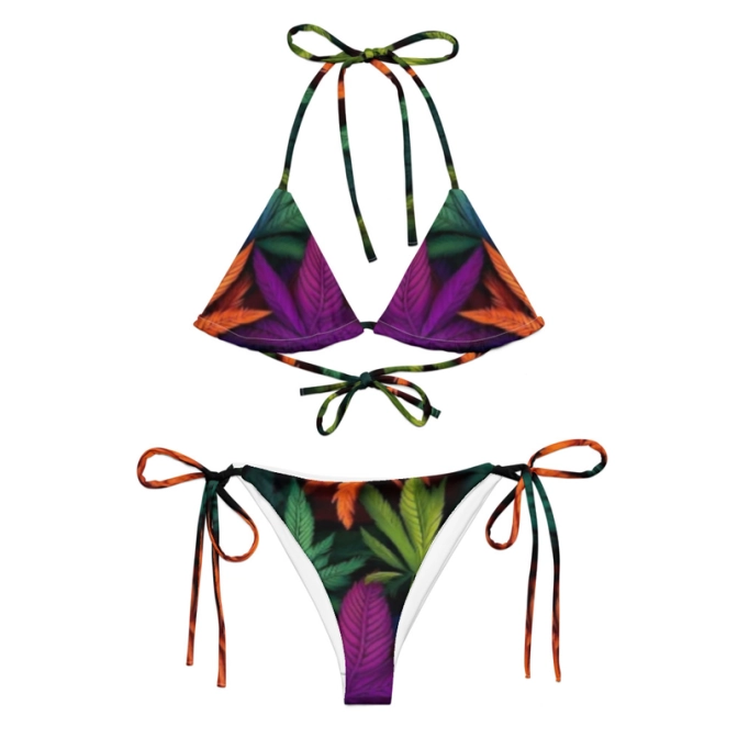 Tanga bikini - színes levelek