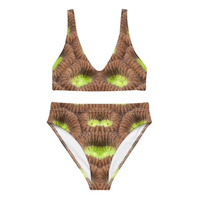 Prémium Magas Derekú Női Bikini Szett - Koral Exotic Texture Edition (UPF50+)