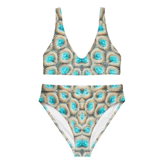 Prémium Magas Derekú Női Bikini Szett - Ocean Mandala Retro Edition (UPF50+)