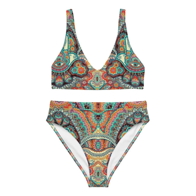 Prémium Magas Derekú Női Bikini Szett - Fatima Mystic Mandala Edition (UPF50+)