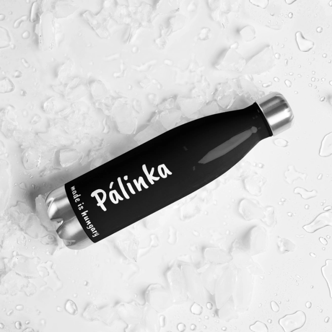 Rozsdamentes Acél Vizes Palack - Pálinka Script Dark Edition (500ml)