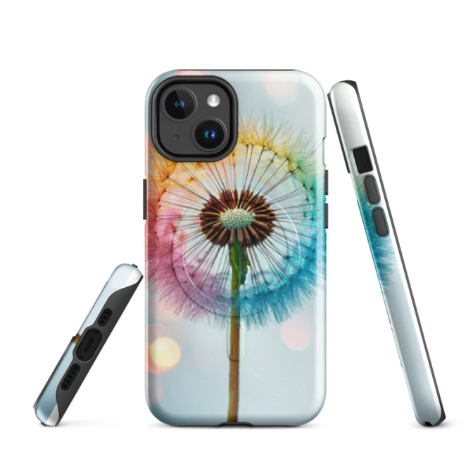Ink2be Prémium MagSafe® iPhone® tok - Szivárványos Pitypang és pszichedelikus lo-fi kiadás