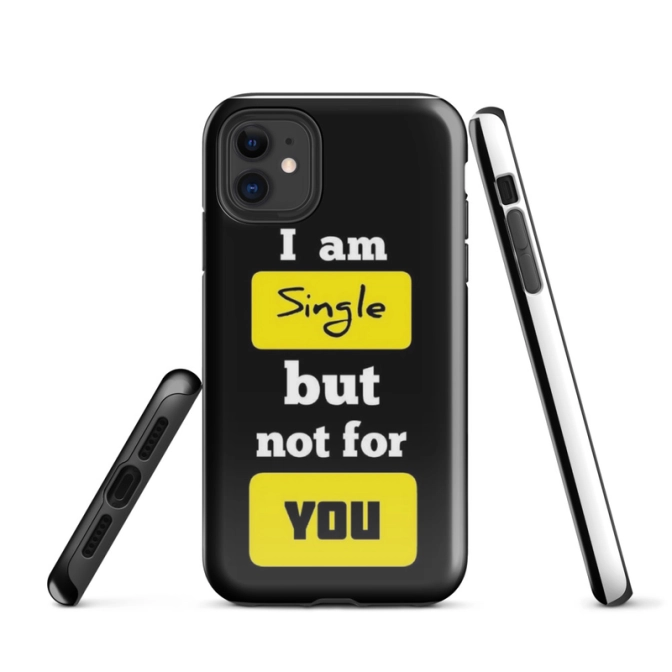 Ink2be Prémium Ütésálló iPhone® Kétrétegű Telefontok - I Am Single Bold Typography Edition