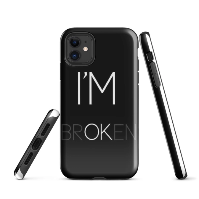 Ink2be Prémium Ütésálló iPhone® Kétrétegű Telefontok - I Am Bo(ok)en Minimalist Typography Edition