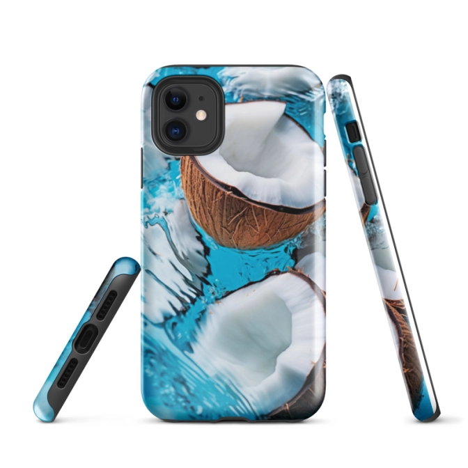 Ink2be Prémium Ütésálló iPhone® Kétrétegű Telefontok - Kókusz Tropical Coco Ocean Edition