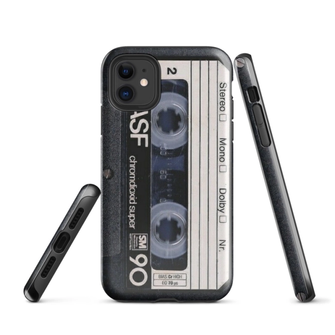 Ink2be Prémium Ütésálló iPhone® Kétrétegű Telefontok - Kazetta Retro Mixtape Vintage Edition
