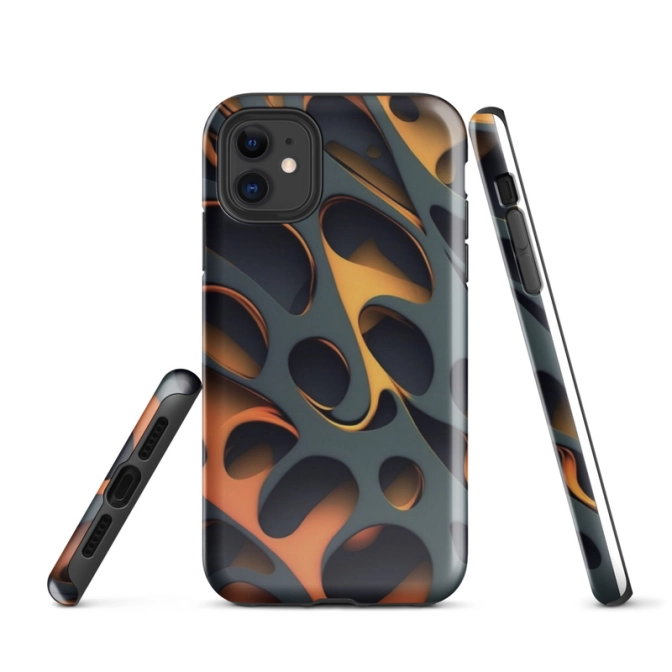 Ink2be Prémium Ütésálló iPhone® Kétrétegű Telefontok - Narancs-Fekete Amber Tortoise Edition