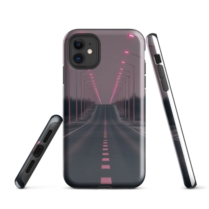 Ink2be Prémium Ütésálló iPhone® Kétrétegű Telefontok - Pink Way Cyber Linear Edition