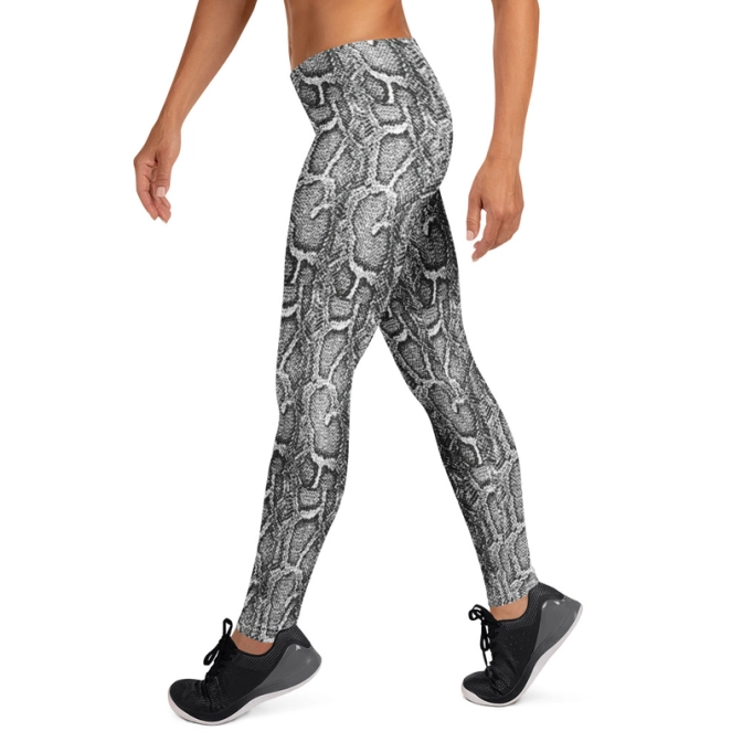 Női prémium alakformáló leggings - Szürke kígyómintával