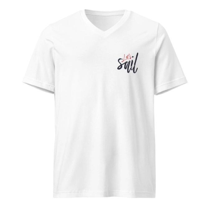 Férfi Prémium V-Nyakú Póló - Let's Sail Double Gradient Edition
