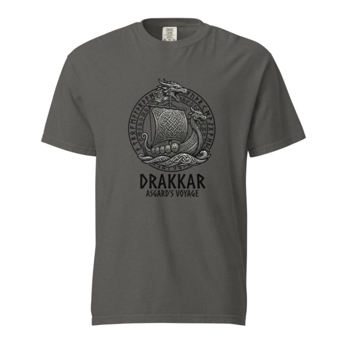 Unisex prémium pamut póló - DRAKKAR viking mintával