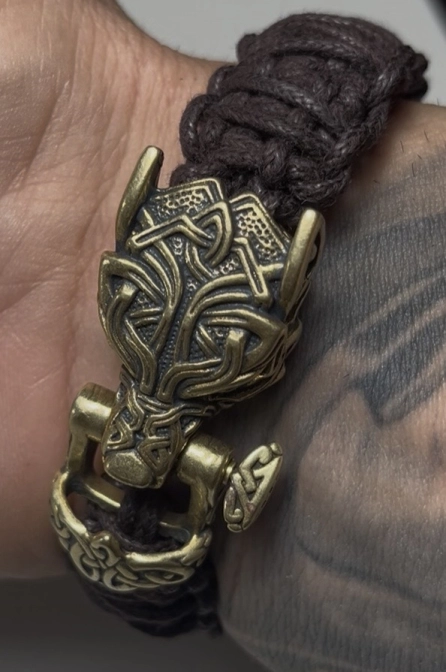 Prémium Kézzel Font Viking Karkötő Vegvisir & Jörmungandr Ouroboros Bronze Edition
