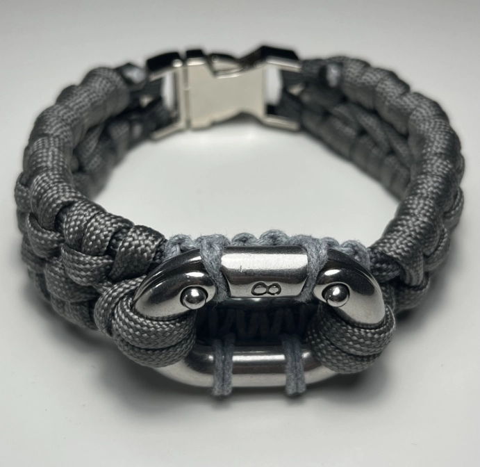 Ink2be Prémium Kézzel Font Taktikai Paracord Karkötő - Steel Link Infinity Shackle Edition