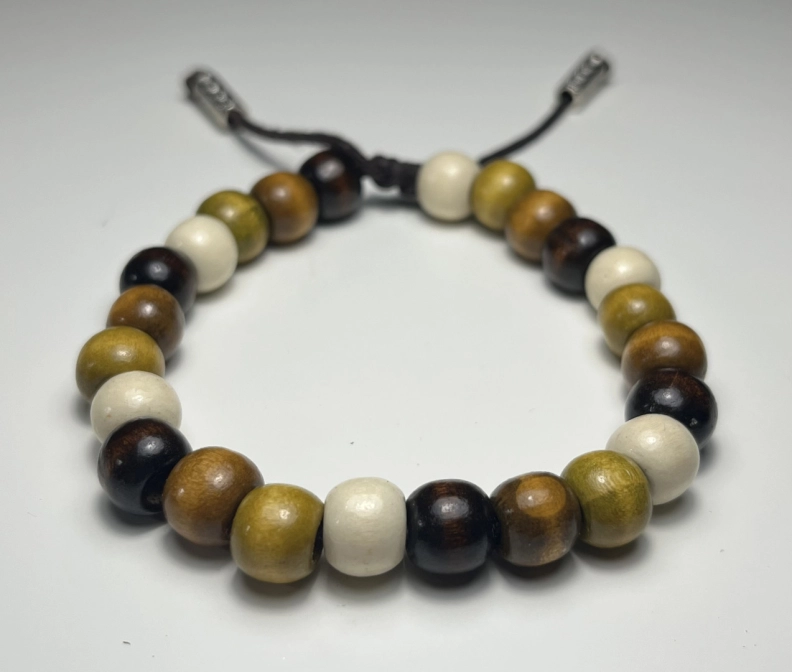 Ink2be Prémium Kézzel Csomózott Fa Karkötő - Earthy Boho Wood Bead Edition