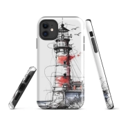 Ink2be Prémium Ütésálló iPhone® Kétrétegű Telefontok - Világítótorony Skicc Lighthouse Sketch Edition
