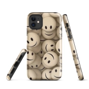Ink2be Prémium Ütésálló iPhone® Kétrétegű Telefontok - Bézs Mosoly Cozy Smiley Retro Edition