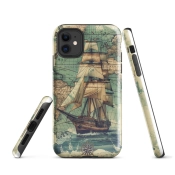 Ink2be Prémium Ütésálló iPhone® Kétrétegű Telefontok - Történelmi Vitorlás Hajó Vintage Galleon Edition