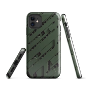 Ink2be Prémium Ütésálló iPhone® Kétrétegű Telefontok - Katonai Zöld Geometria Tactical Mesh Edition
