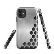 Ink2be Prémium Ütésálló iPhone® Kétrétegű Telefontok - Inox Geometria Cyber Hive Edition