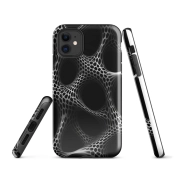 Ink2be Prémium Ütésálló iPhone® Kétrétegű Telefontok - Fekete-Szürke Geometrikus Cyber Linear Edition