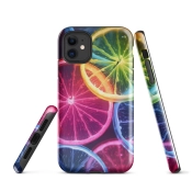 Ink2be Prémium Ütésálló iPhone® Kétrétegű Telefontok - Neon Narancsszeletek Cyber Citrus Edition