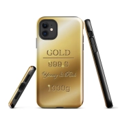 Ink2be Prémium Ütésálló iPhone® Kétrétegű Telefontok - Aranytömb Fine Gold 999.9 Luxury Edition