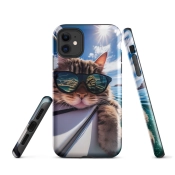 Ink2be Prémium Ütésálló iPhone® Kétrétegű Telefontok - Laza Macska Thug Life Sunset Edition