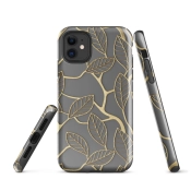 Ink2be Prémium Ütésálló iPhone® Kétrétegű Telefontok - Fekete-Arany Elegáns Royal Vein Edition
