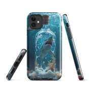 Ink2be Prémium Ütésálló iPhone® Kétrétegű Telefontok - Cápa a Palackban Surreal Ocean Edition
