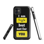 Ink2be Prémium Ütésálló iPhone® Kétrétegű Telefontok - I Am Single Bold Typography Edition