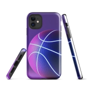 Ink2be Prémium Ütésálló iPhone® Kétrétegű Telefontok - Lila Basketball Cyber Court Edition