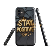 Ink2be Prémium Ütésálló iPhone® Kétrétegű Telefontok - Stay Positive Bold Typography Edition