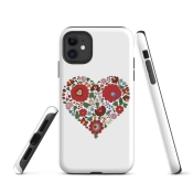Ink2be Prémium Ütésálló iPhone® Kétrétegű Telefontok - Kalocsai Szív Heritage Folk Art Edition