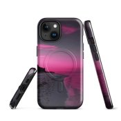 Ink2be Prémium MagSafe® iPhone® tok - Rózsaszín Beach és sötét pálmafa lo-fi kiadás