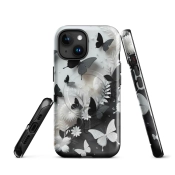 Ink2be Prémium MagSafe® iPhone® tok - Fekete-Fehér Pillangós és füstös lo-fi grunge kiadás