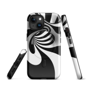 Ink2be Prémium MagSafe® iPhone® tok - Fekete-Fehér Geometrikus és hipnotikus op-art lo-fi kiadás