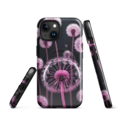 Ink2be Prémium MagSafe® iPhone® tok - Pink Pitypang és lüktető neon-botanika lo-fi kiadás