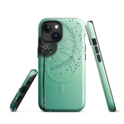 Ink2be Prémium MagSafe® iPhone® tok - Zöld Pitypangos és lágy zsálya lo-fi botanika kiadás