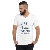Férfi Prémium V-Nyakú Póló - Life Is Good Statement Edition