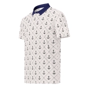 Prémium Galléros Slim Fit Póló - Horgonyos Pattern