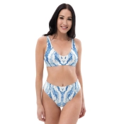 Prémium Magas Derekú Női Bikini Szett - Világos Kékes Ocean Luxury Edition (UPF50+)
