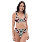 Prémium Magas Derekú Női Bikini Szett - Csodavirág Dark Tattoo Edition (UPF50+)