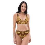 Prémium Magas Derekú Női Bikini Szett - Wiskey Jéggel Lounge Edition (UPF50+)