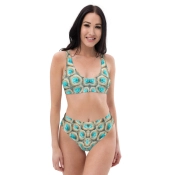 Prémium Magas Derekú Női Bikini Szett - Ocean Mandala Retro Edition (UPF50+)