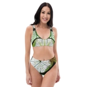Prémium Magas Derekú Női Bikini Szett - Kiwi Tropical Fresh Edition (UPF50+)