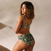 Prémium Magas Derekú Női Bikini Szett - Terepmintás Camo Tactical Edition (UPF50+)