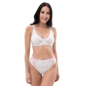 Prémium Magas Derekú Női Bikini Szett - Minimal Rose Márvány Pure Fluid Edition (UPF50+)